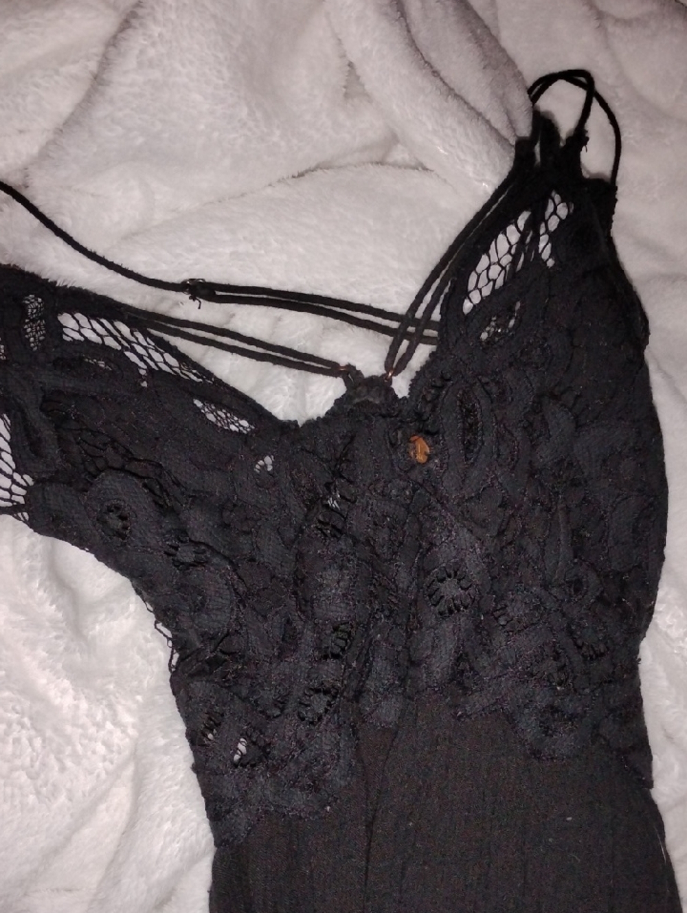 Free People Black Crochet Bralette Dress